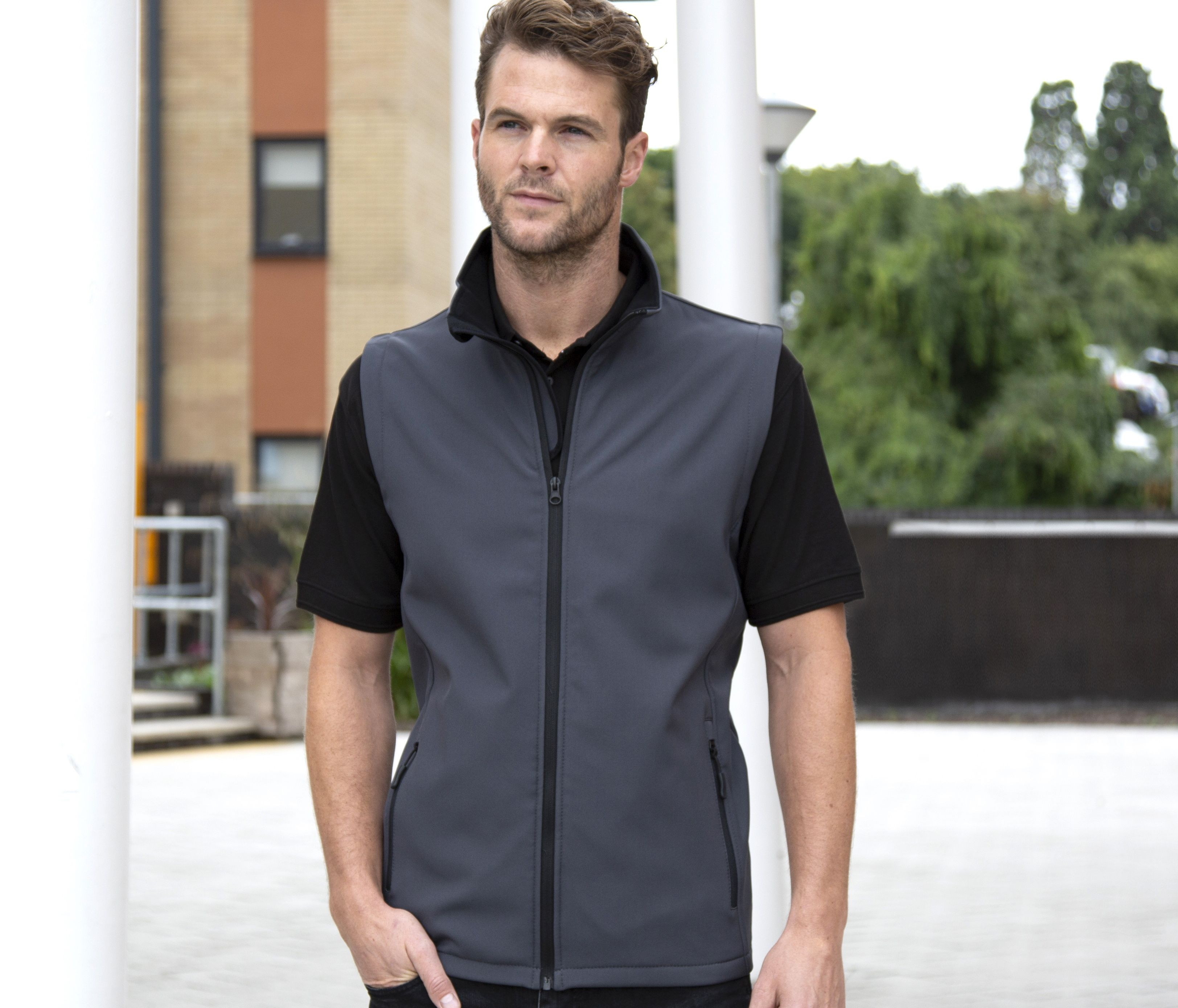 MENS PRINTABLE SOFTSHELL BODYWARMER