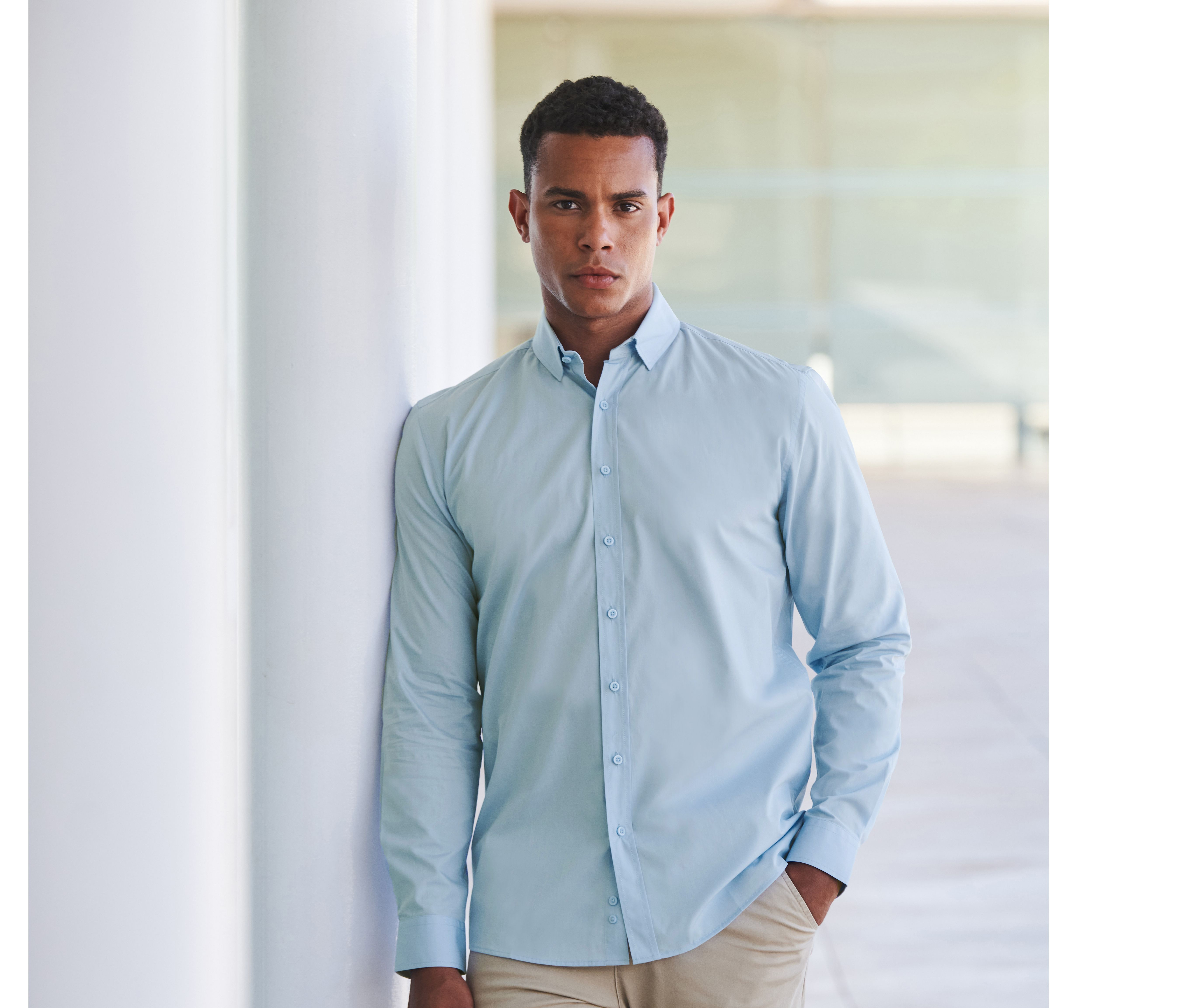 MEN'S LONG SLEEVED 'COTTON FEEL' COOLPLUS® SHIRT